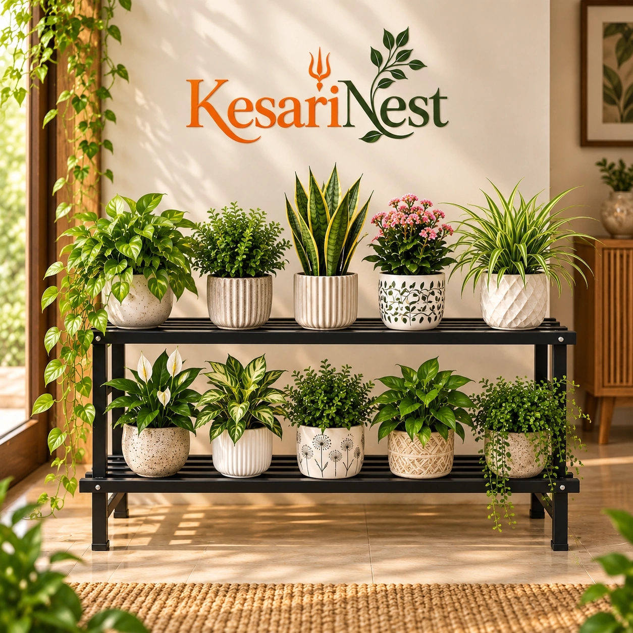 2-Tier Heavy Duty Metal Plant Stand — slide 6