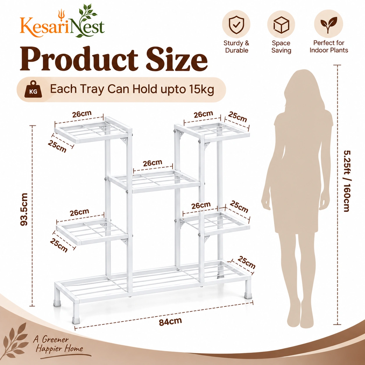 8-Tier Metal Plant Stand for Indoor