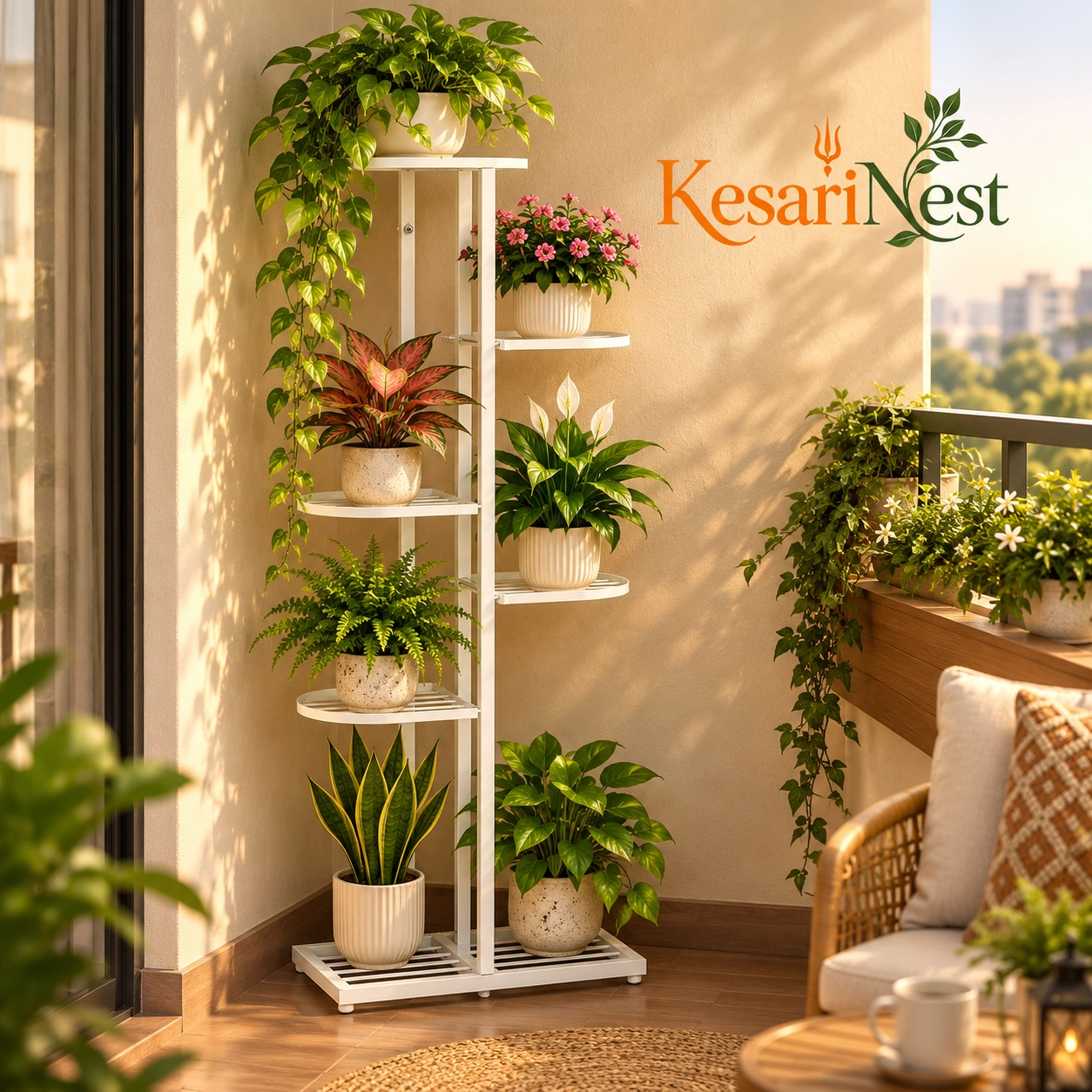 7-Tier Multi-Level Metal Plant Stand view 4