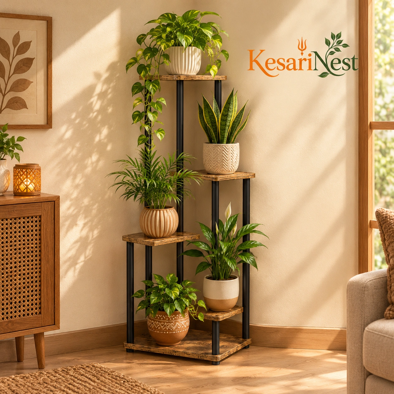 5-Tier Tall Metal Plant Stand for Plants — slide 1