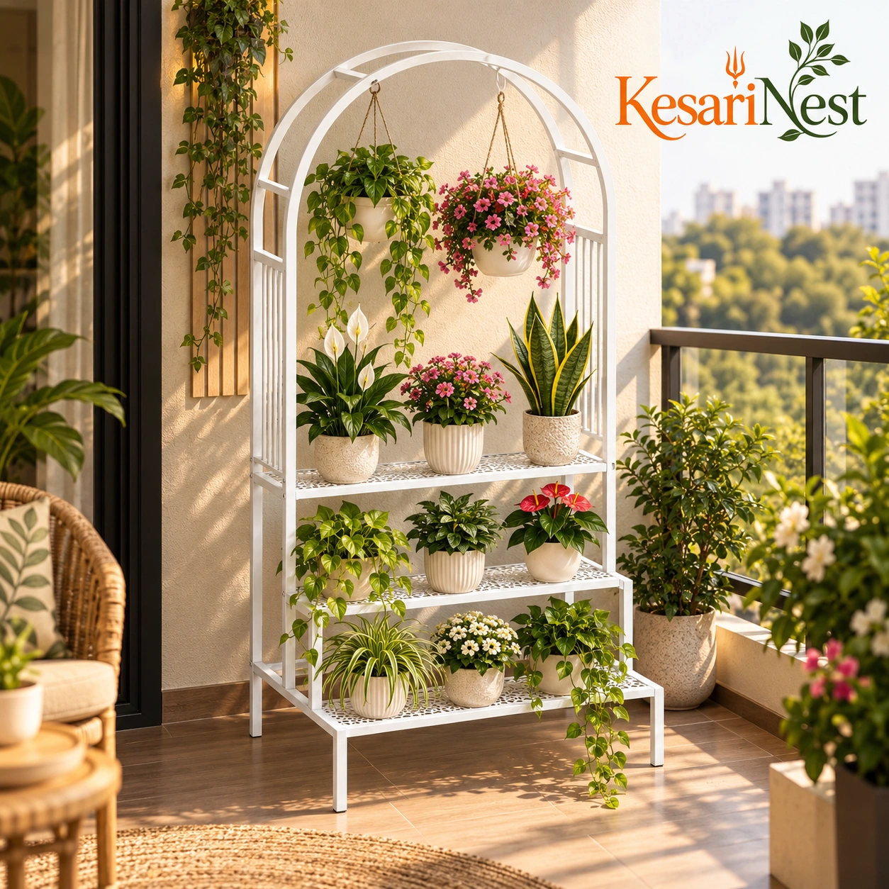 4-Tier Metal Plant Rack for Home & Garden view 5