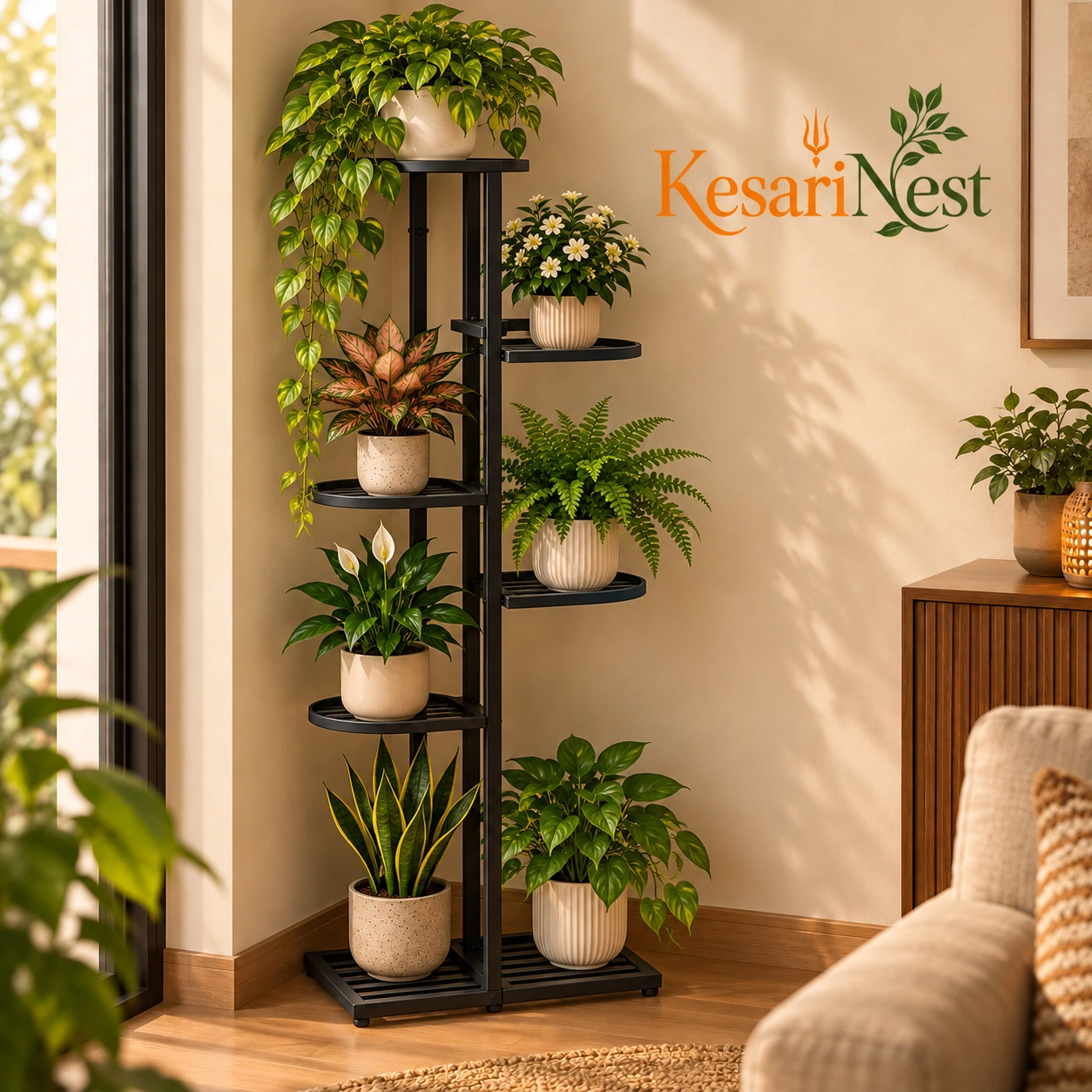 7-Tier Multi-Level Metal Plant Stand — slide 2