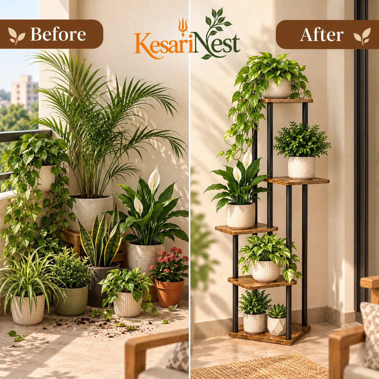 5-Tier Tall Metal Plant Stand for Plants view 4