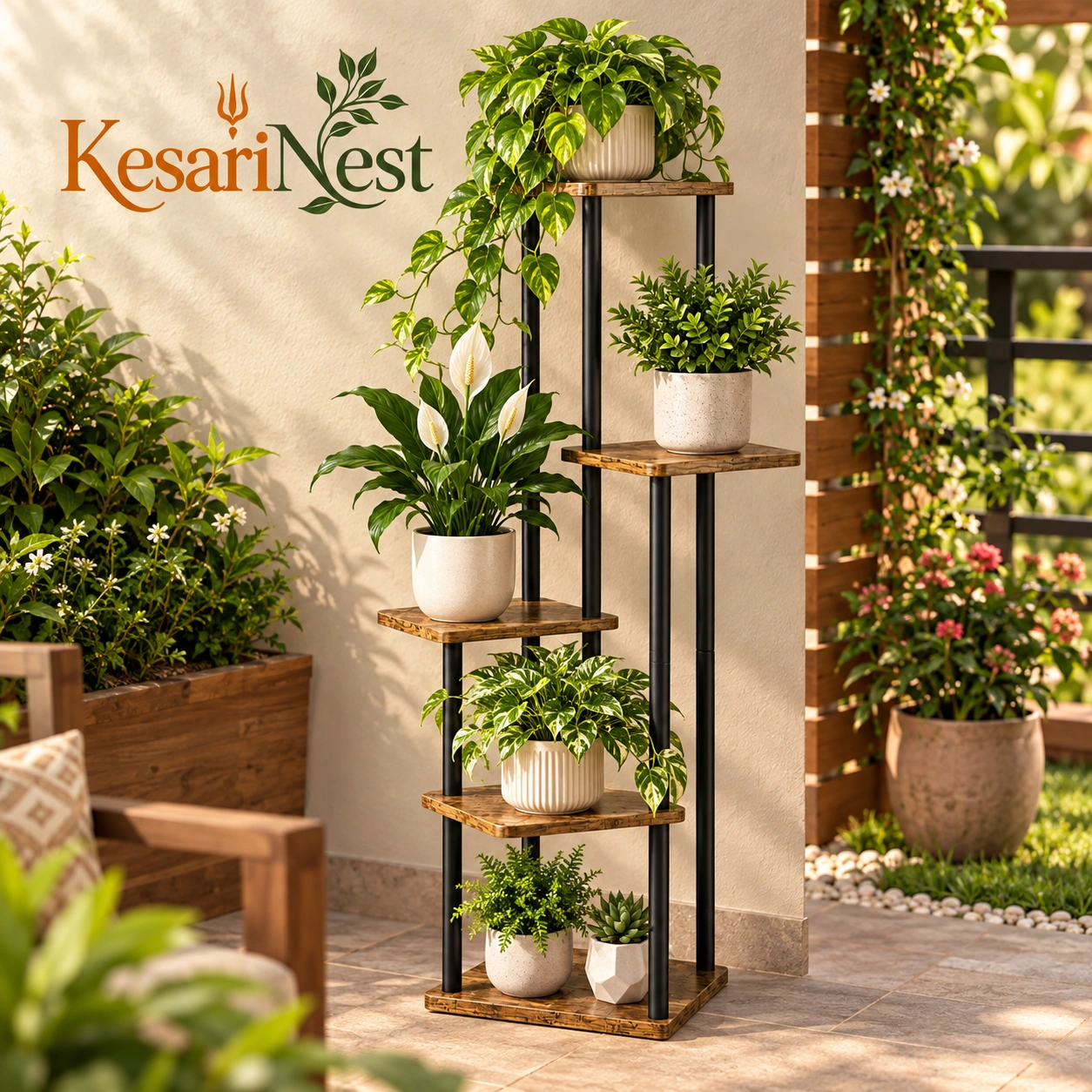 5-Tier Tall Metal Plant Stand for Plants — slide 3