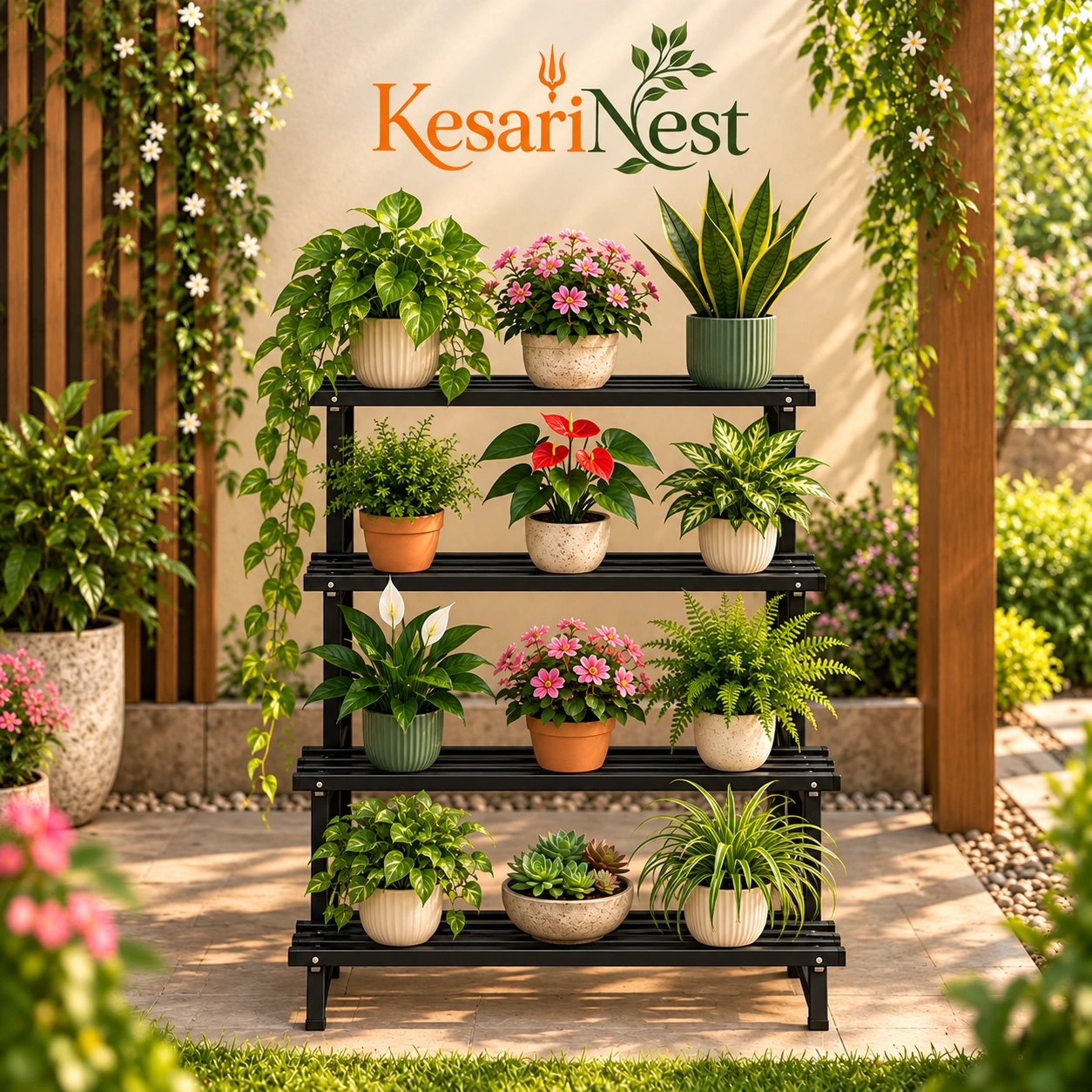 4-Tier Heavy Duty Metal Plant Stand — slide 3