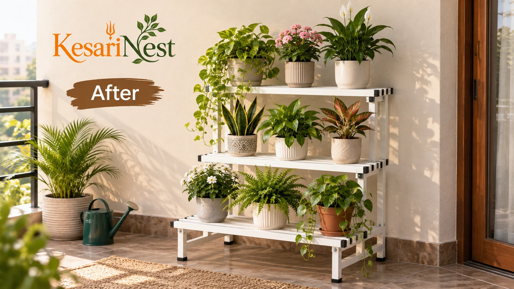 3-Tier Heavy Duty Metal Plant Stand — after