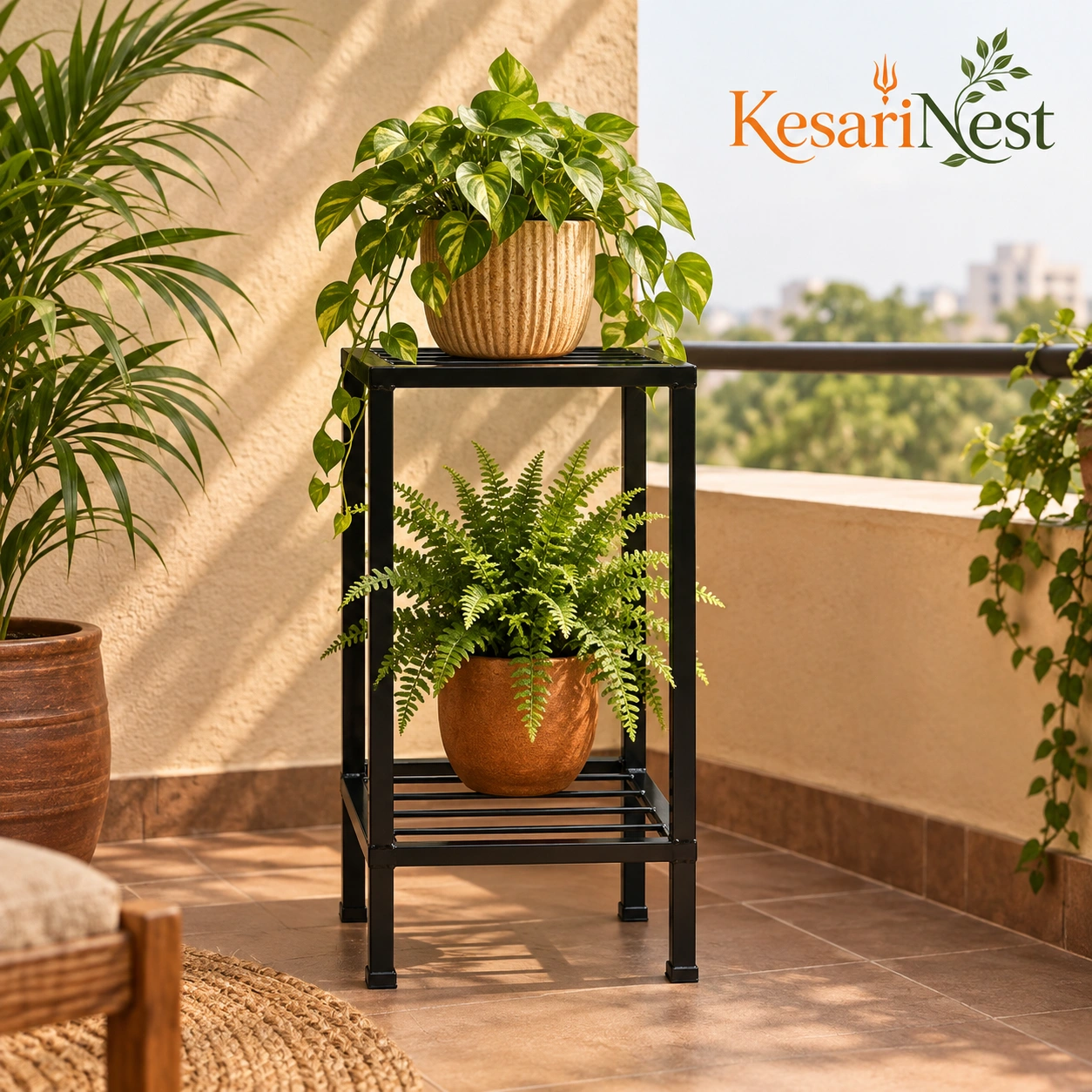 2-Tier Modern Metal Plant Stand — slide 3
