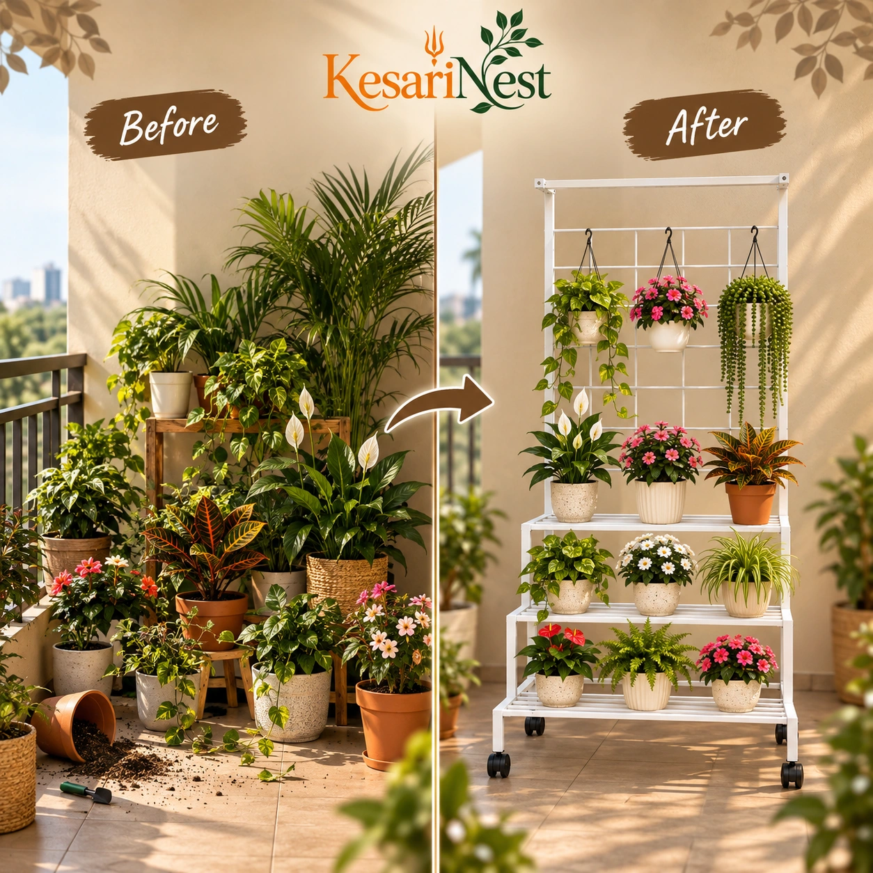 4-Tier Plant Stand with Wheels view 5