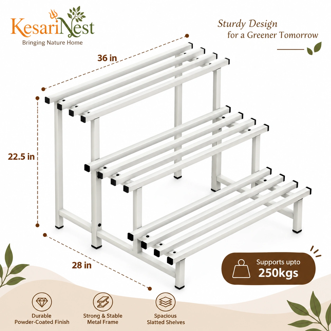 3-Tier Heavy Duty Metal Plant Stand