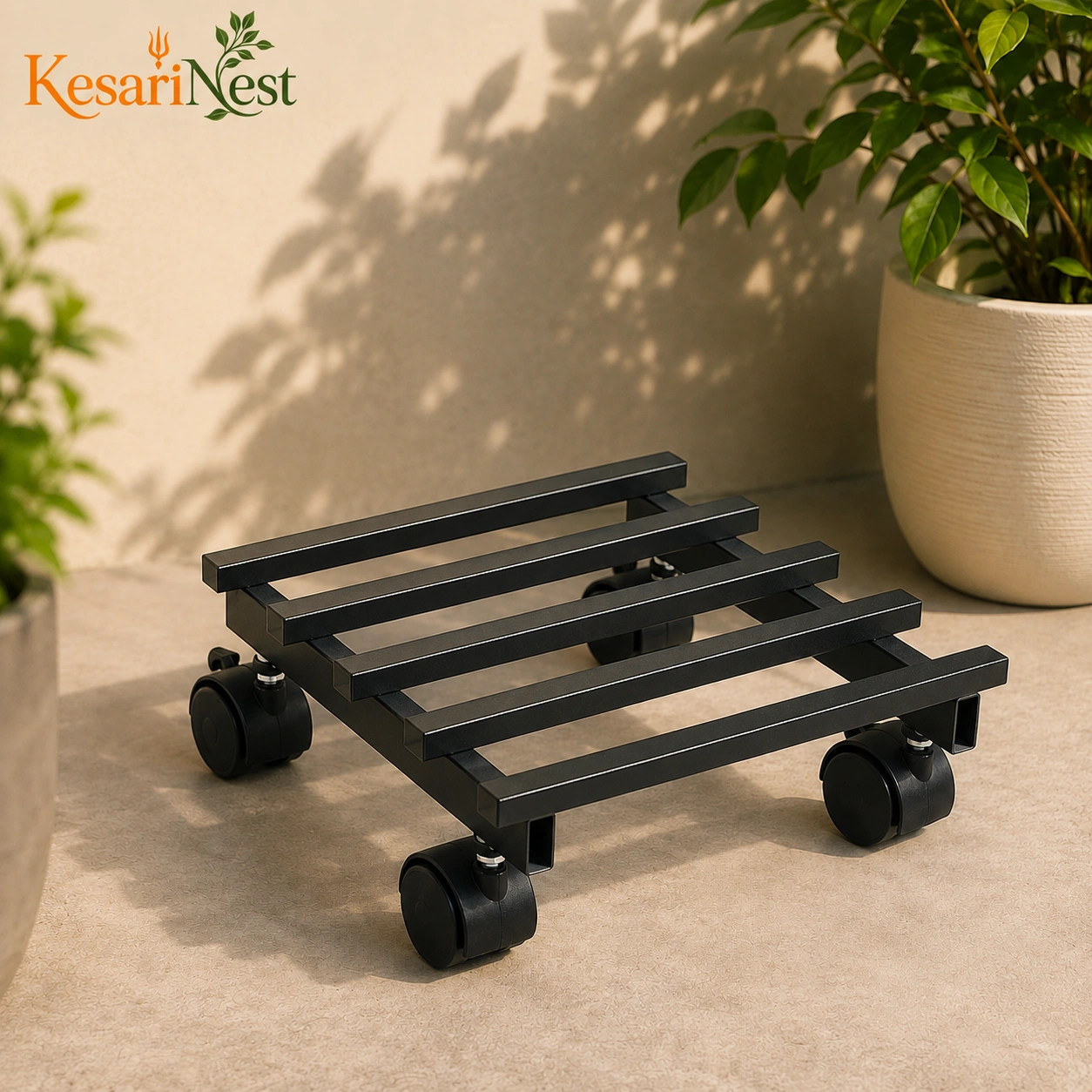 Designer Movable Plant Stand with Wheels — slide 6