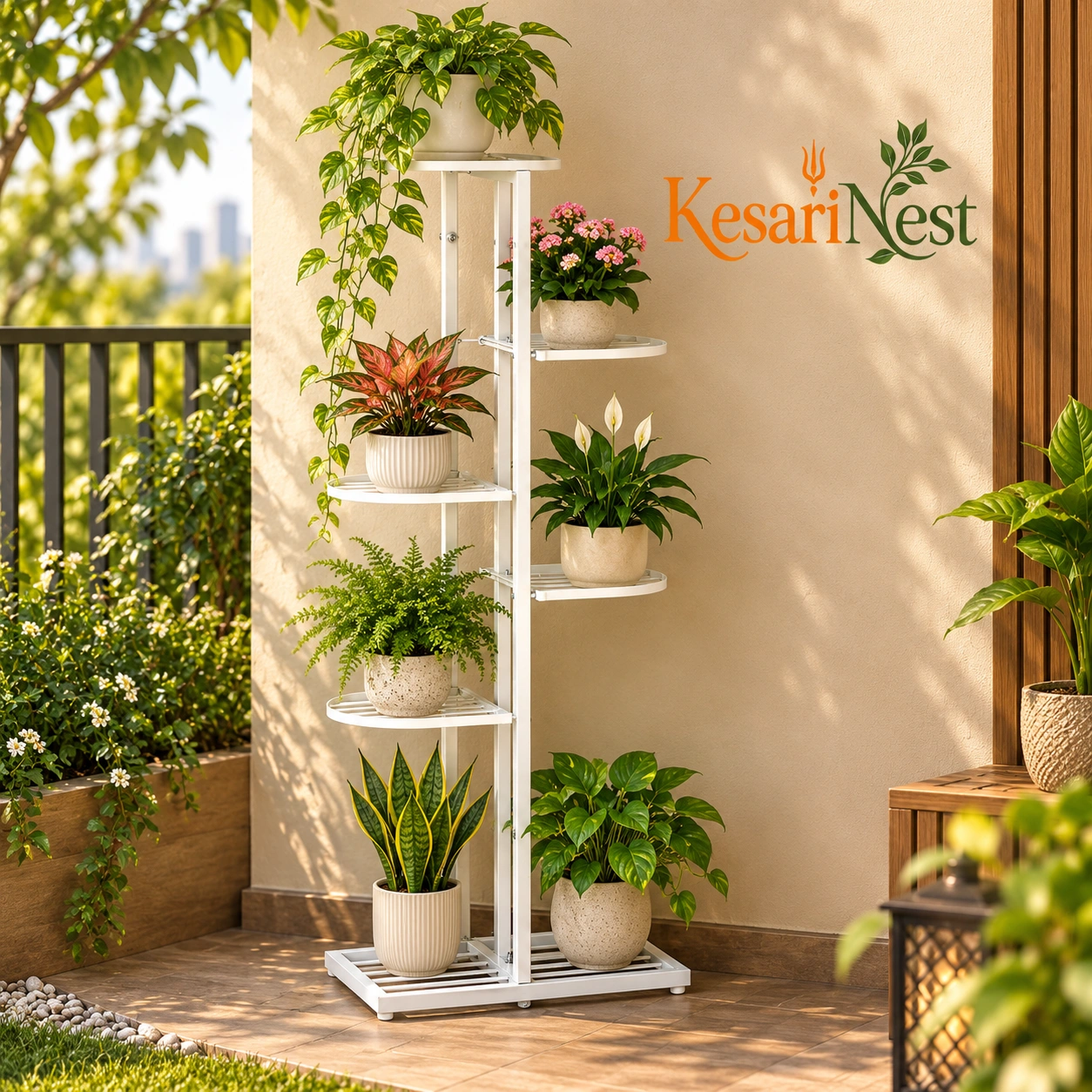 7-Tier Multi-Level Metal Plant Stand — slide 3