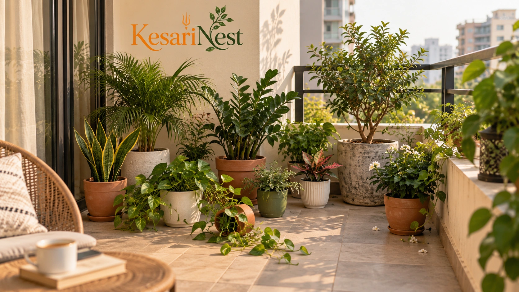 2-Tier Rust-Resistant Metal Plant Stand — before