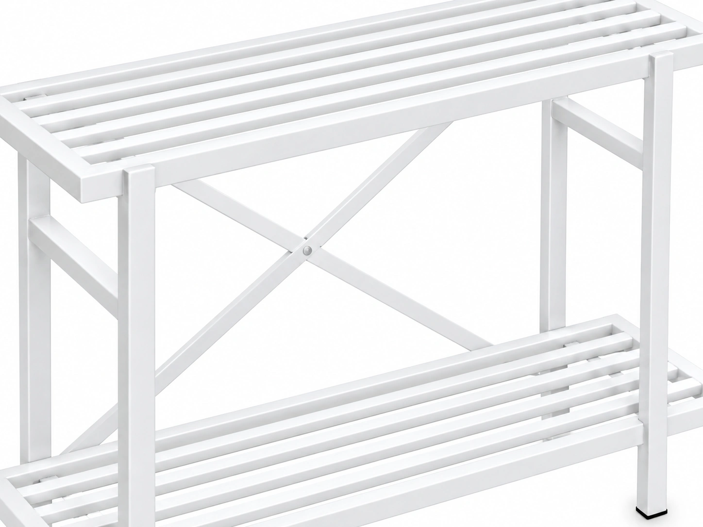 Spacious 2-Tier Slatted Shelves