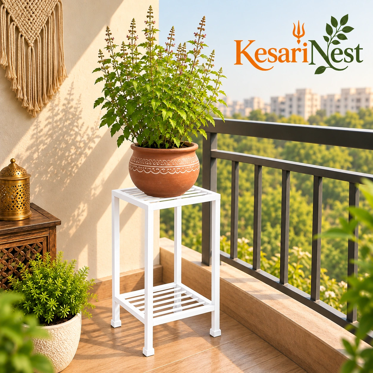 2-Tier Modern Metal Plant Stand