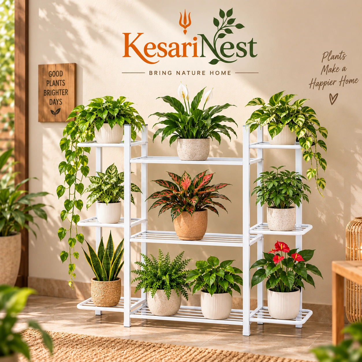 9-Tier Metal Planter Stand for Plants view 6