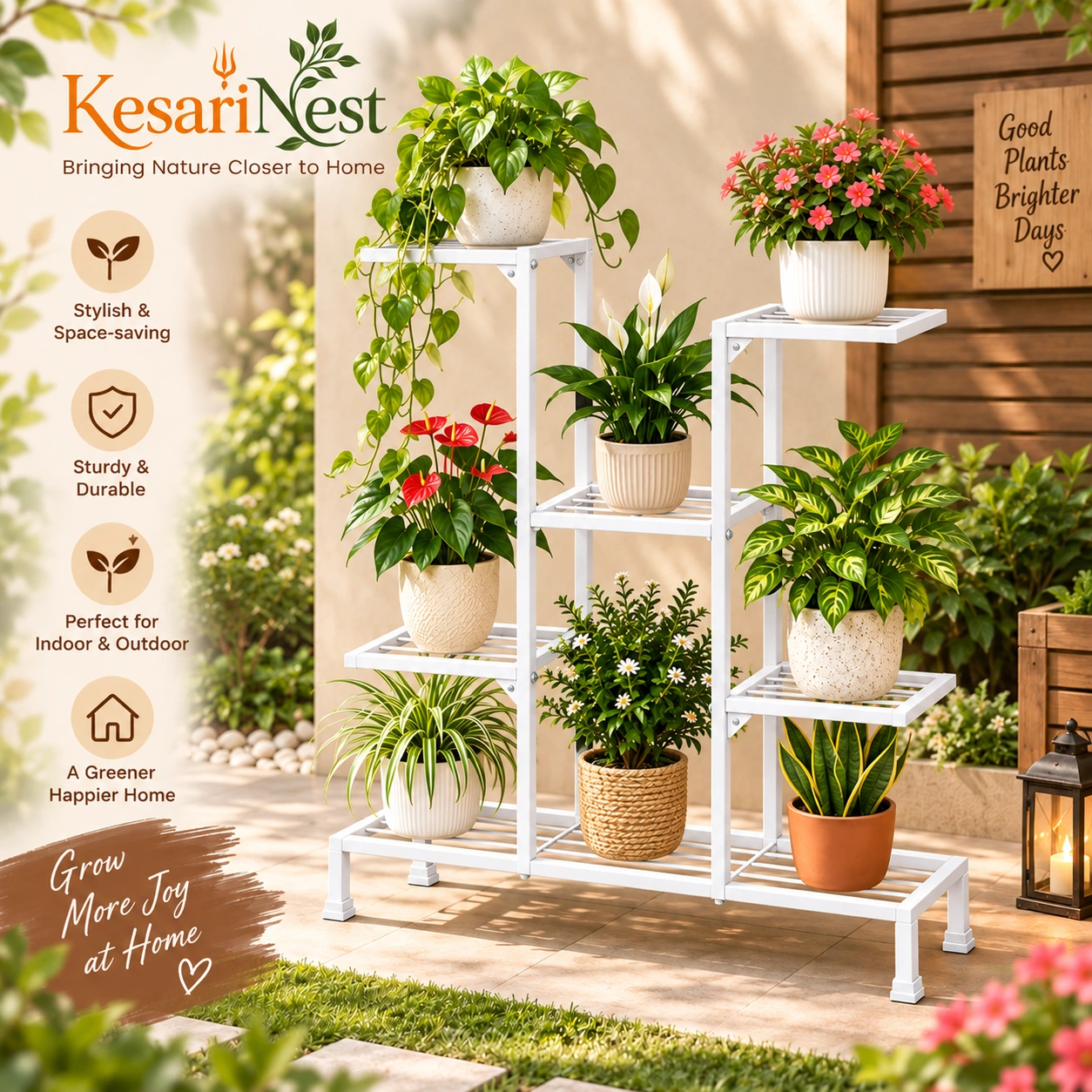 8-Tier Metal Plant Stand for Indoor view 6