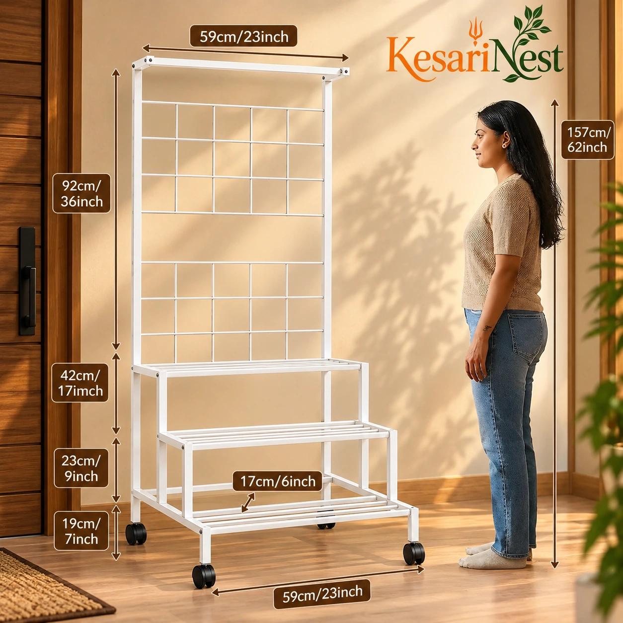 4-Tier Plant Stand with Wheels view 7