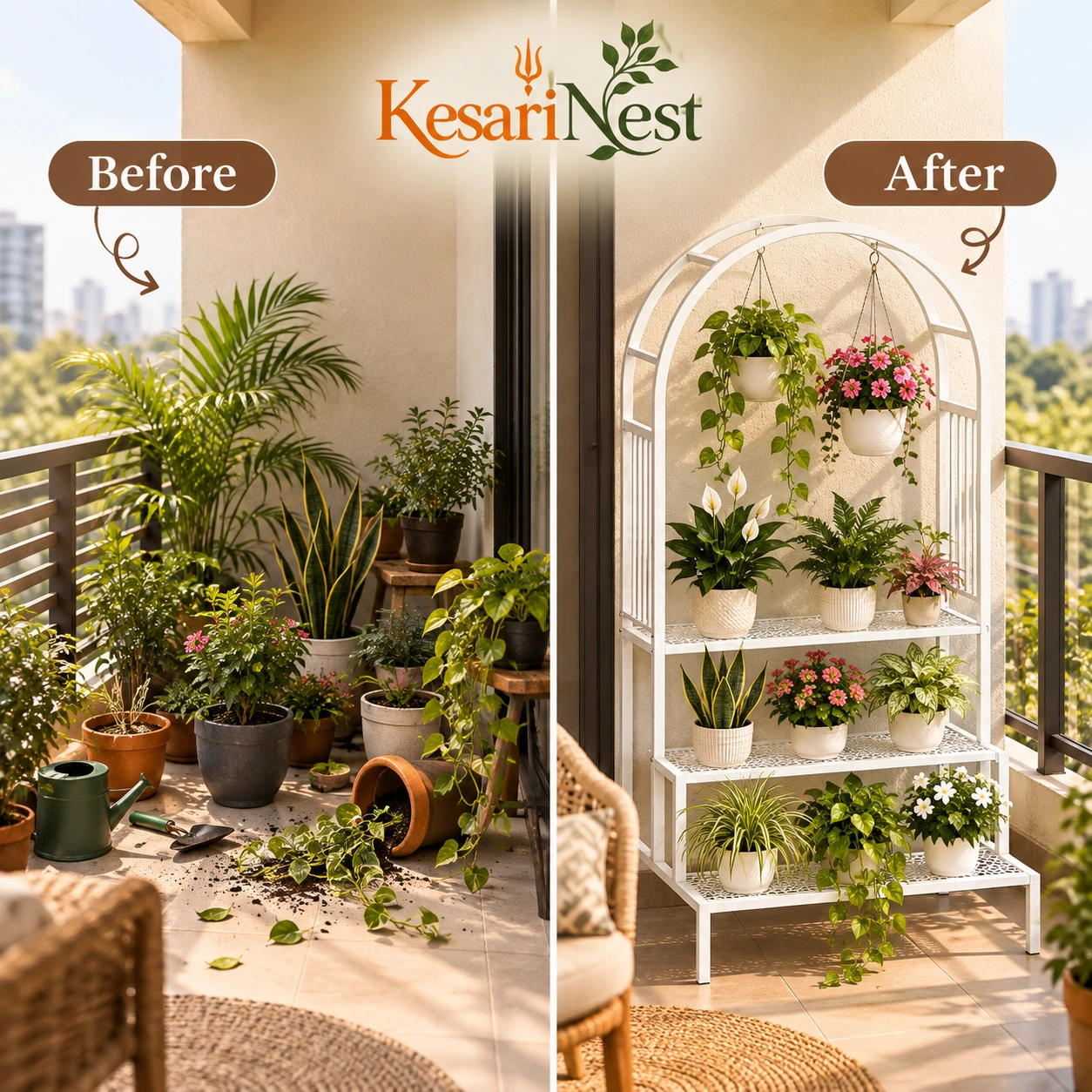 4-Tier Metal Plant Rack for Home & Garden view 6