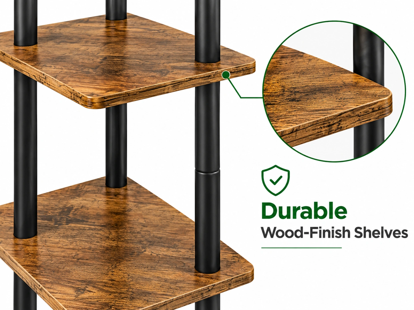 Durable Wood-Finish Shelves