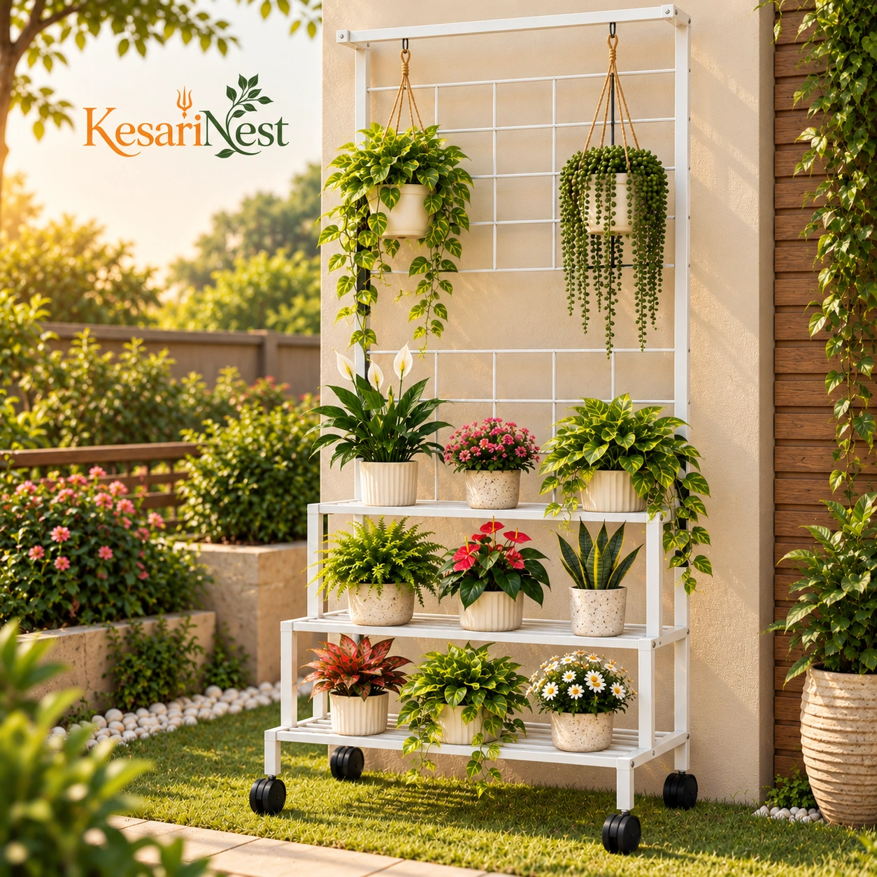 4-Tier Plant Stand with Wheels — slide 3