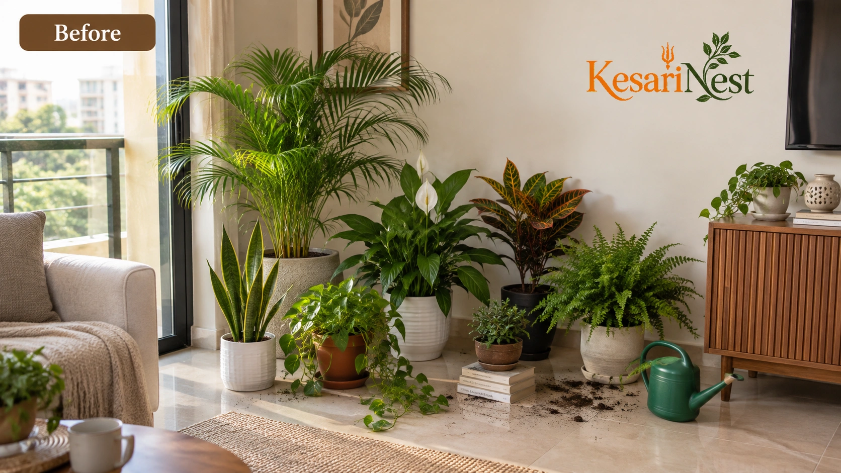 7-Tier Multi-Level Metal Plant Stand — before