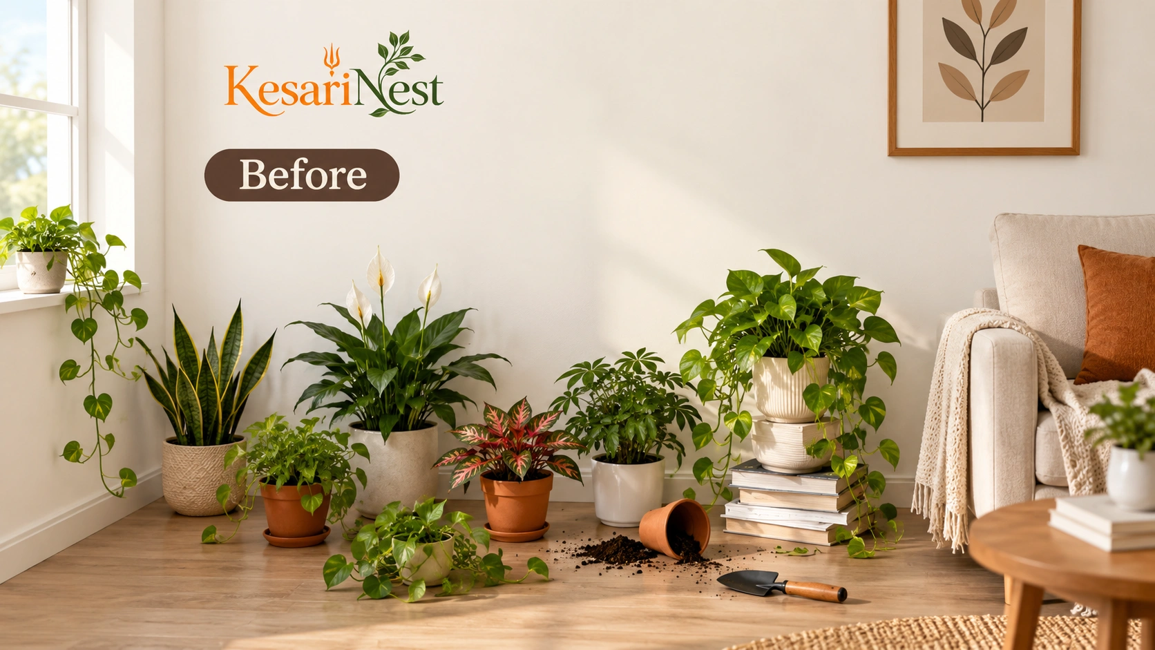 9-Tier Metal Planter Stand for Plants — before