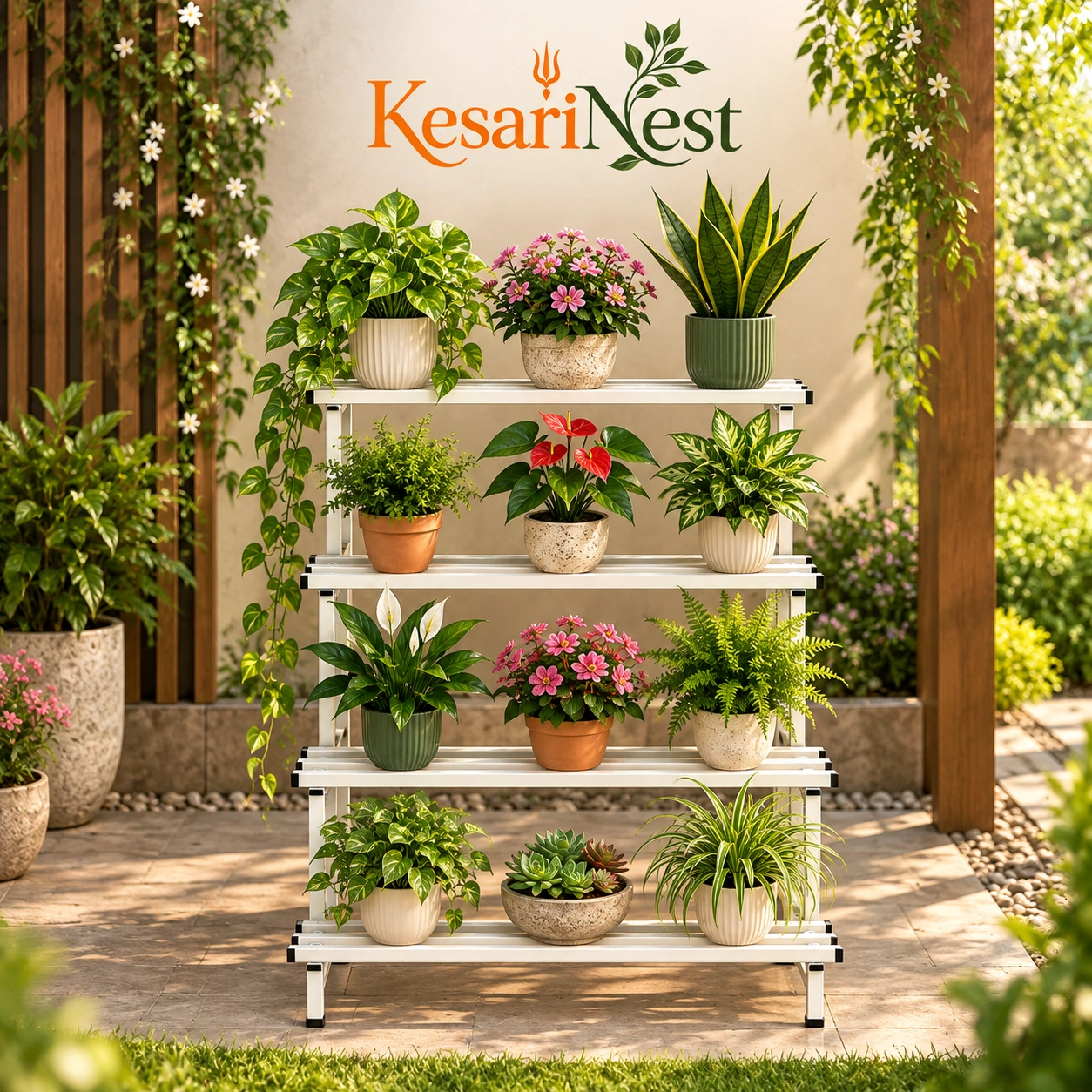 4-Tier Heavy Duty Metal Plant Stand — slide 2