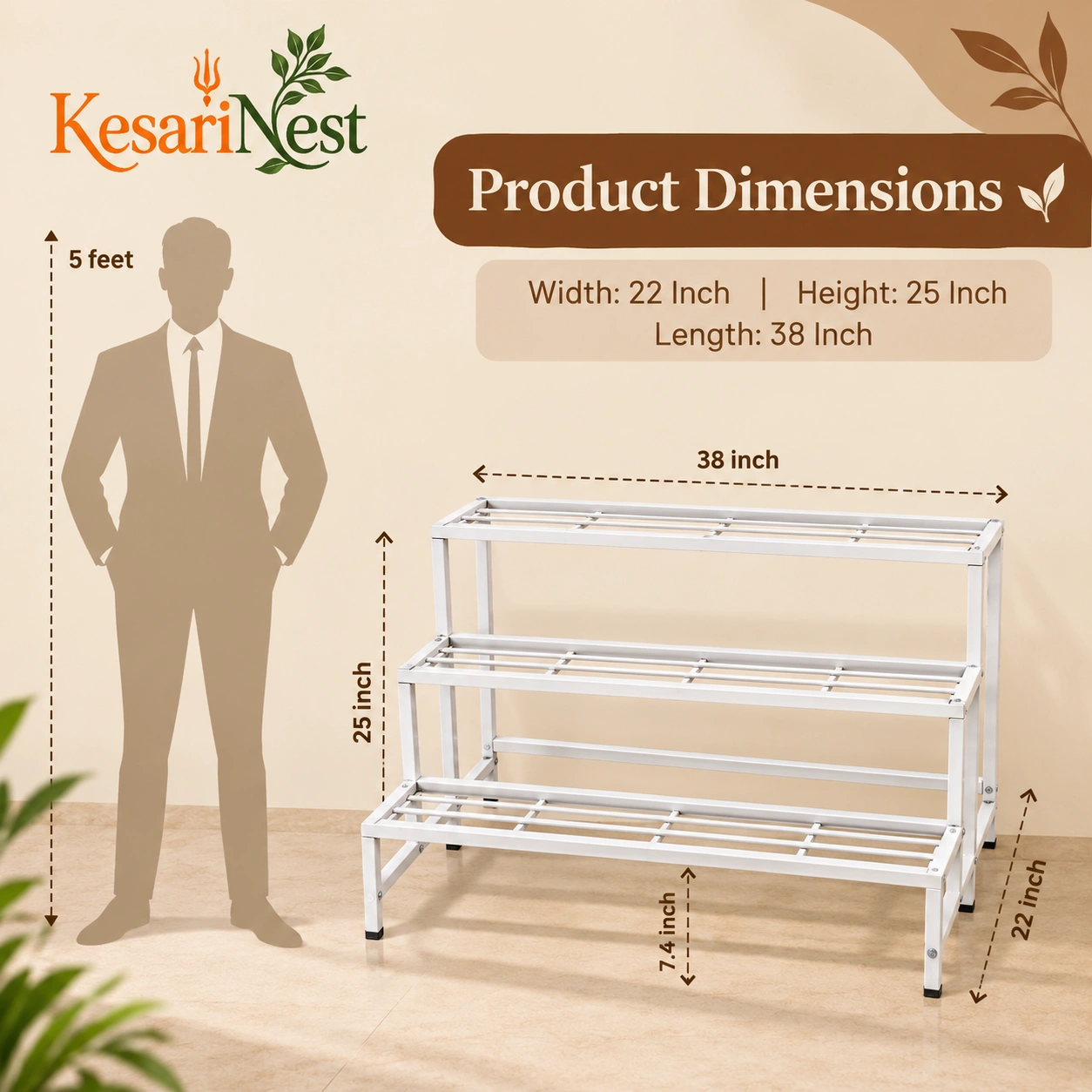3-Tier Heavy Duty Metal Plant Stand