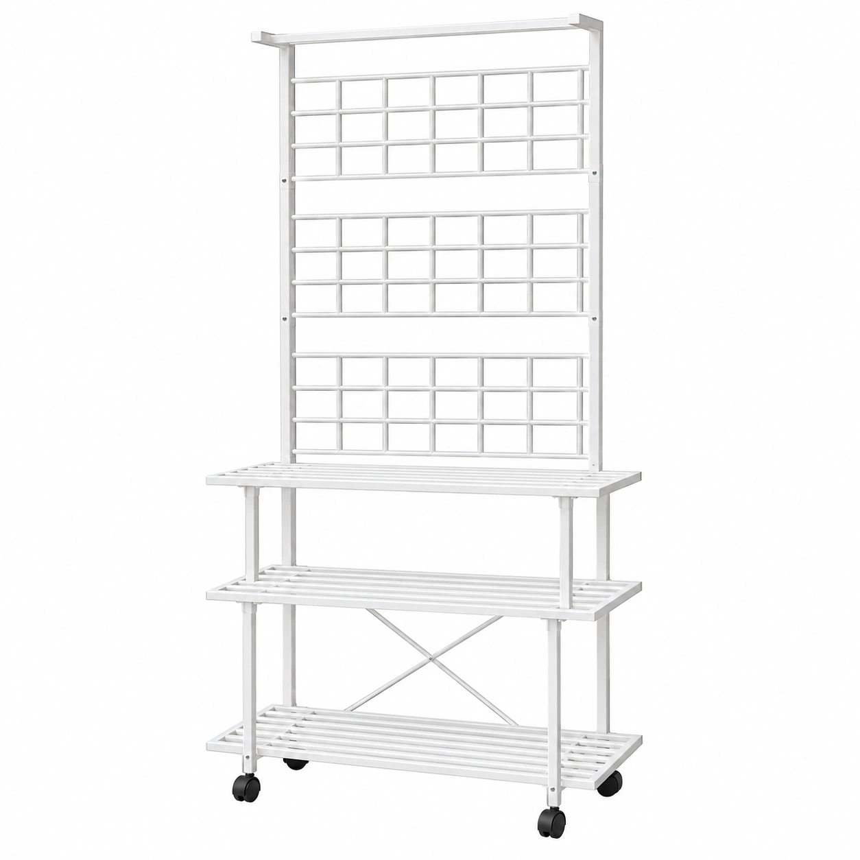 4-Tier Metal Plant Stand with Wheels