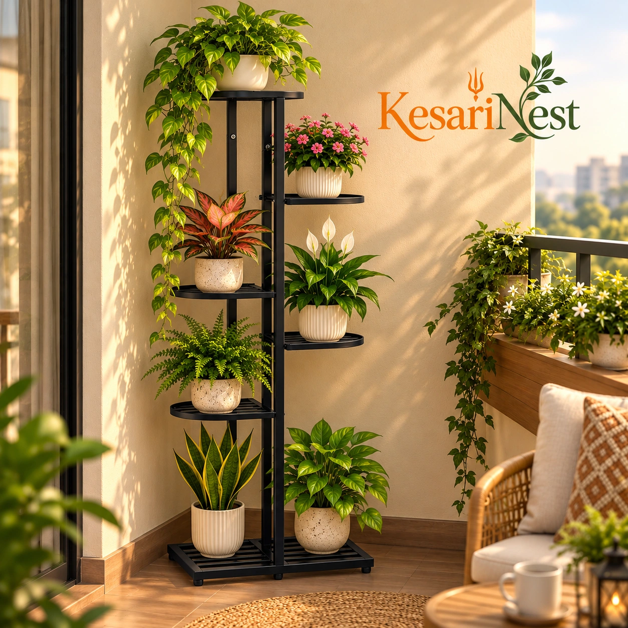 7-Tier Multi-Level Metal Plant Stand — slide 6