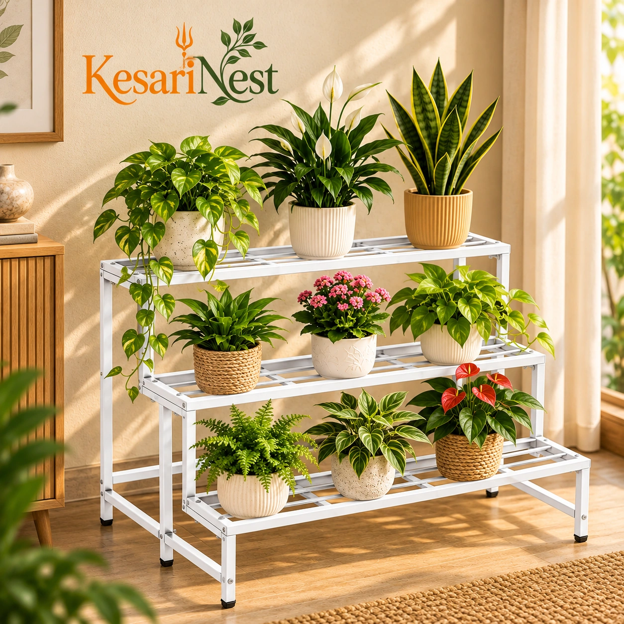3-Tier Heavy Duty Metal Plant Stand view 6