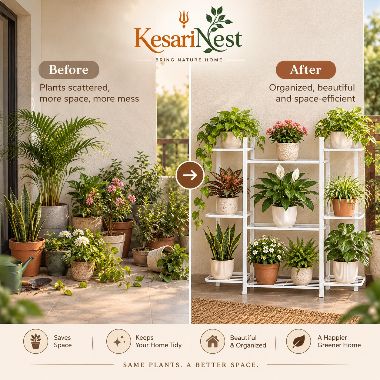 9-Tier Metal Planter Stand for Plants view 5