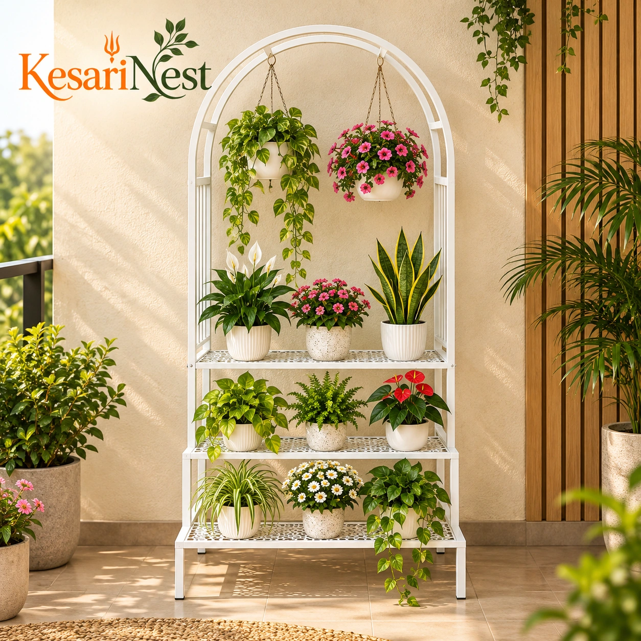 4-Tier Metal Plant Rack for Home & Garden view 7