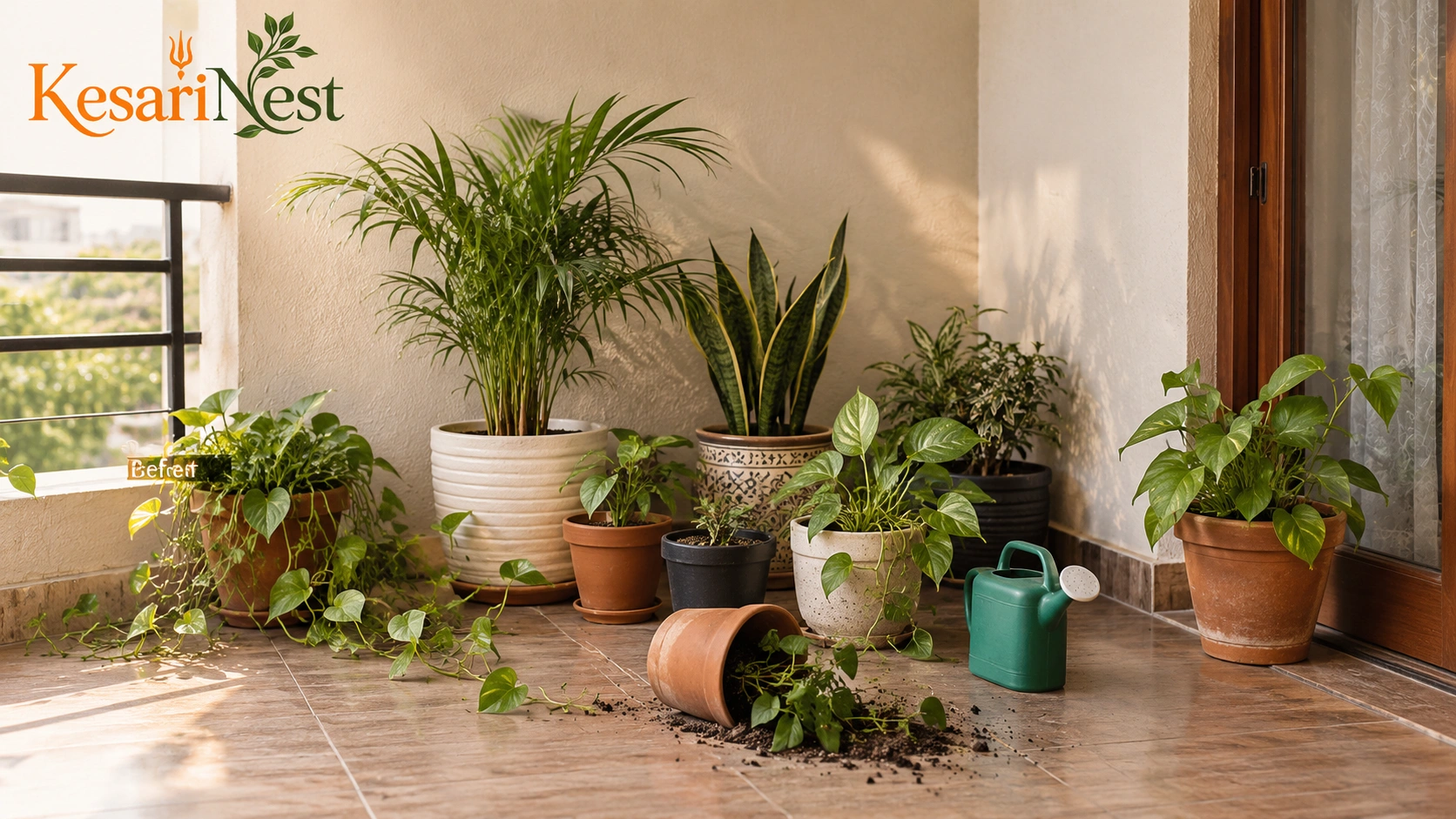 3-Tier Heavy Duty Metal Plant Stand — before
