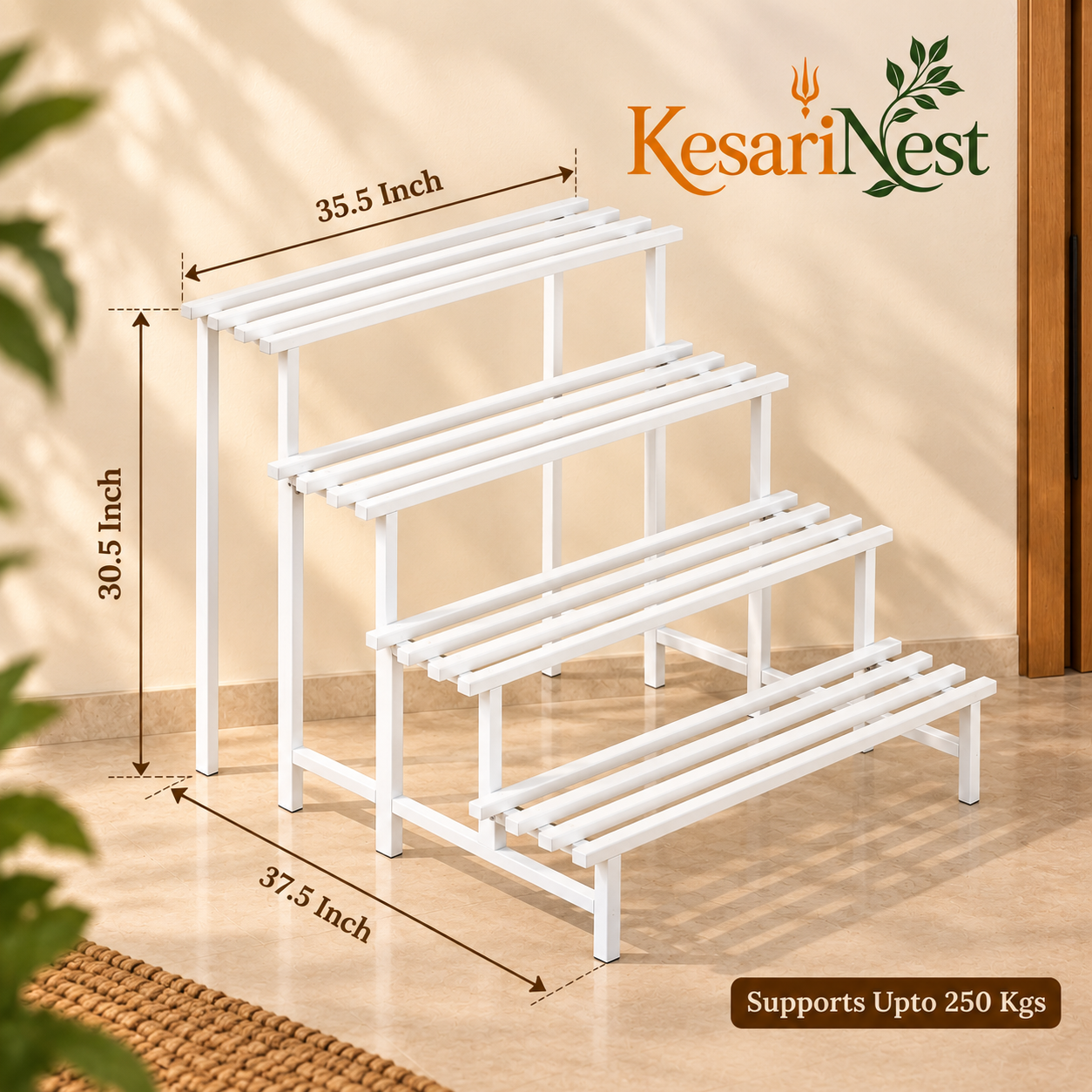 4-Tier Heavy Duty Metal Plant Stand view 7