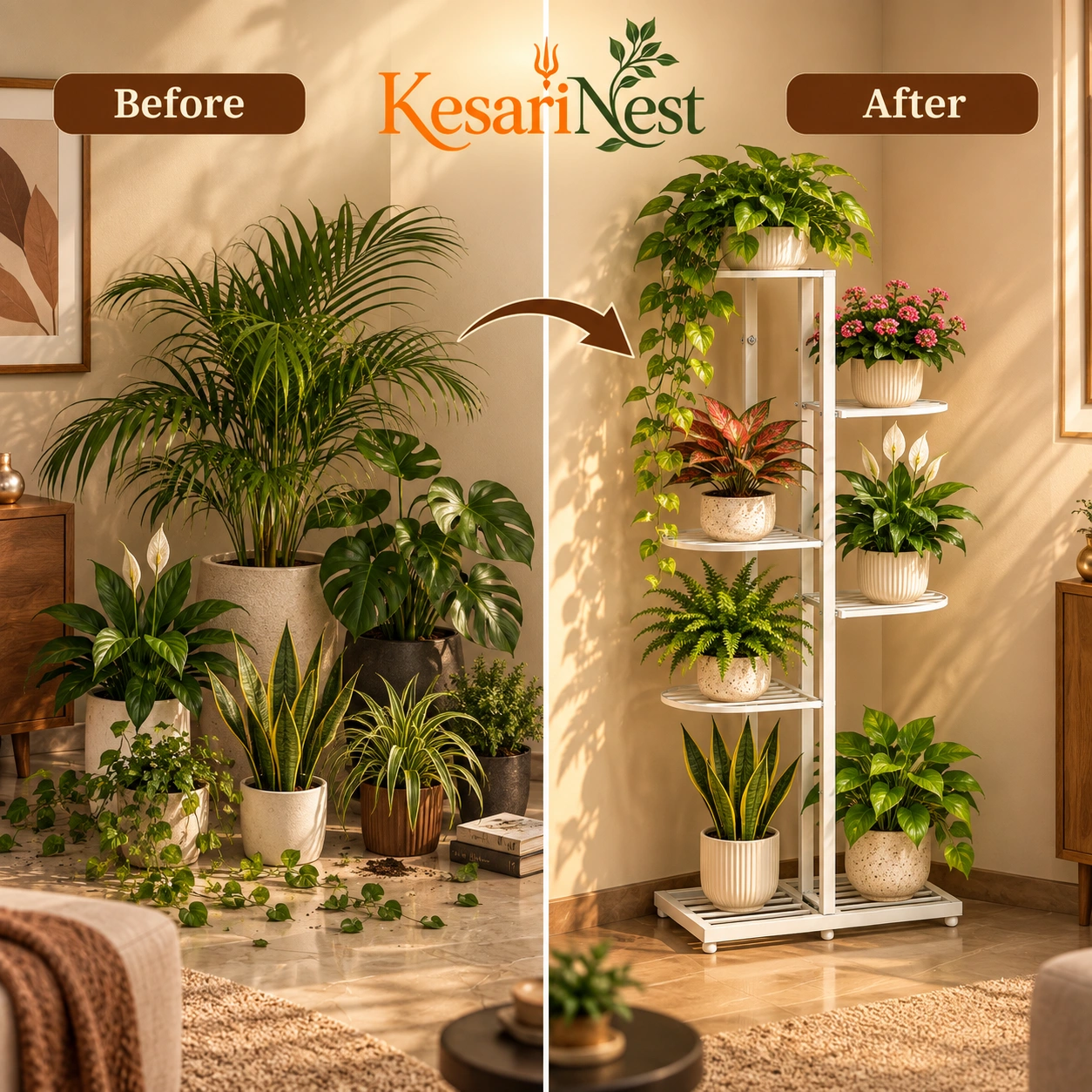 7-Tier Multi-Level Metal Plant Stand view 6