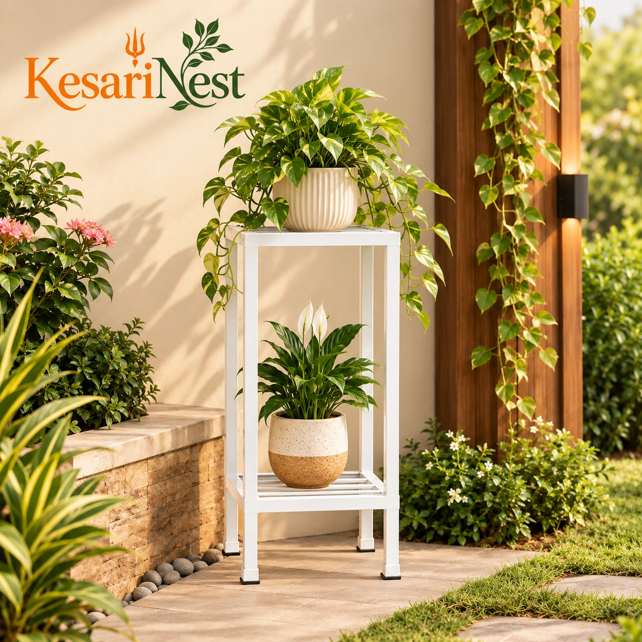 2-Tier Modern Metal Plant Stand — slide 5