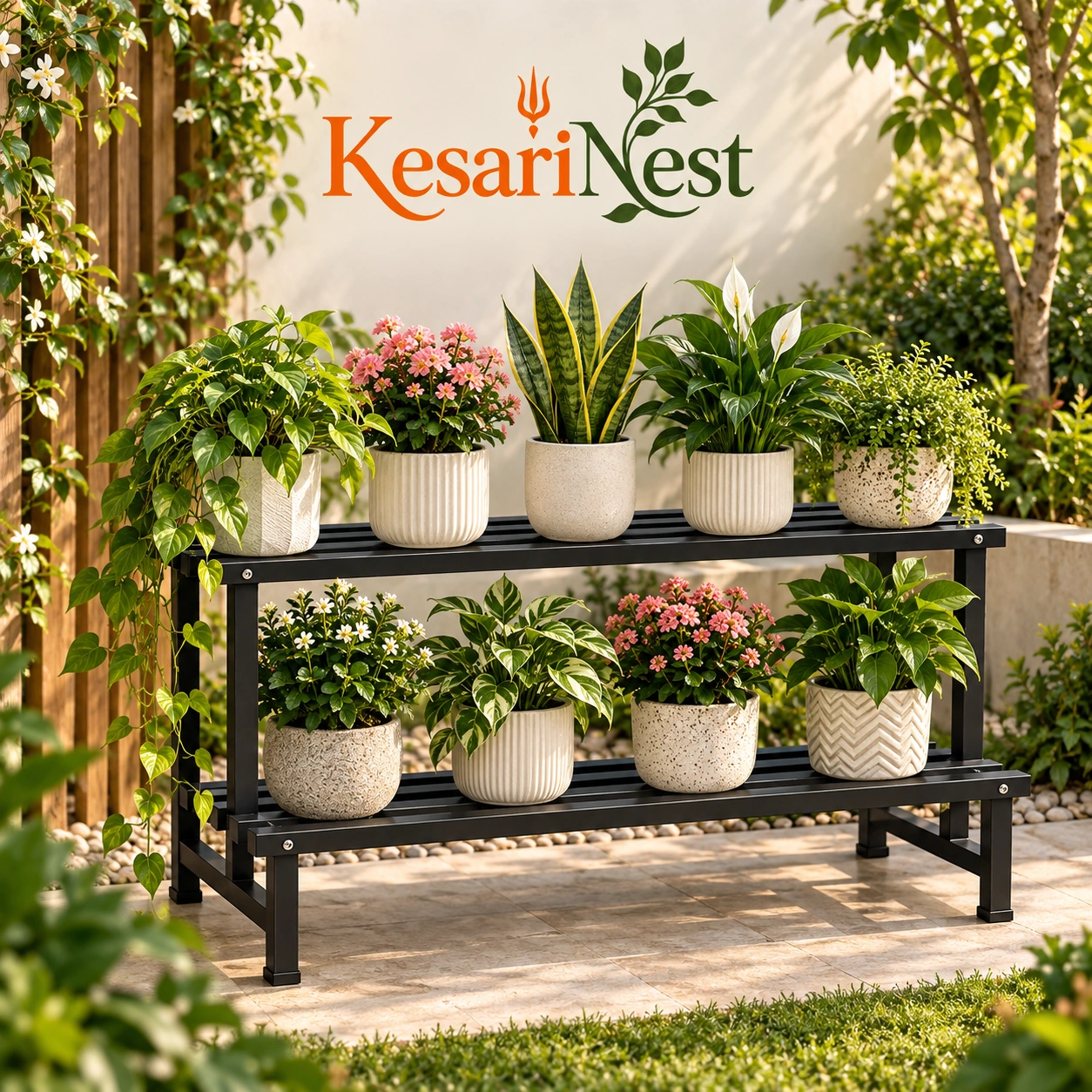 2-Tier Heavy Duty Metal Plant Stand — slide 3