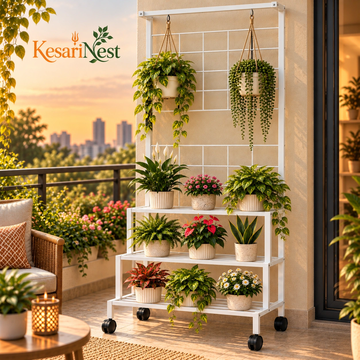 4-Tier Plant Stand with Wheels — slide 2
